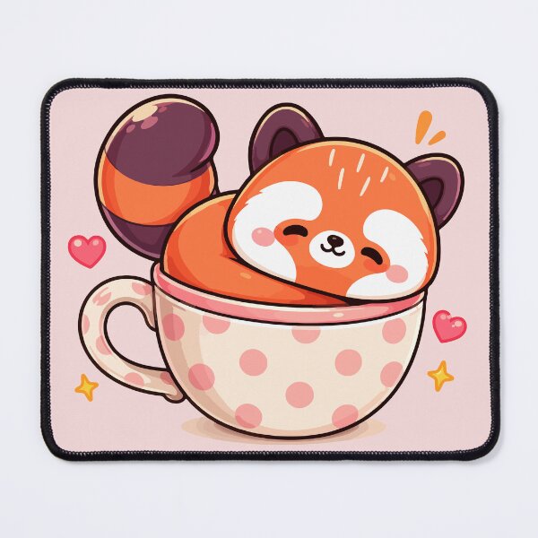 Item preview, Red Panda in Teacup Kawaii Cartoon designed and sold by RedpandasMerch.