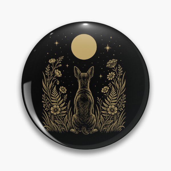 Item preview, Miniature Pinscher Moon Night Flower Minimalist Boho Dog Lover designed and sold by DoodleTortle.