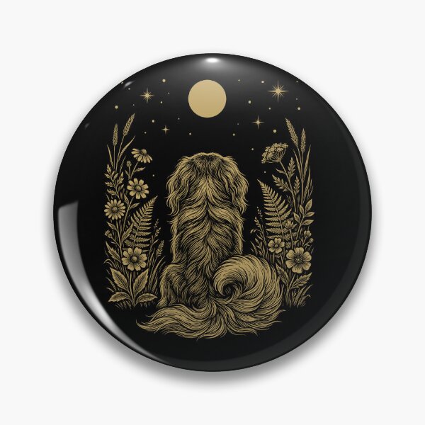 Item preview, Pekingese Moon Night Flower Minimalist Boho Dog Lover designed and sold by DoodleTortle.