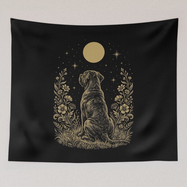 Item preview, Neapolitan Mastiff Moon Night Flower Minimalist Boho Dog Lover designed and sold by DoodleTortle.