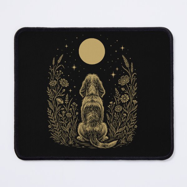Item preview, Petit Basset Griffon Vendeen Moon Night Flower Minimalist Boho Dog Lover designed and sold by DoodleTortle.