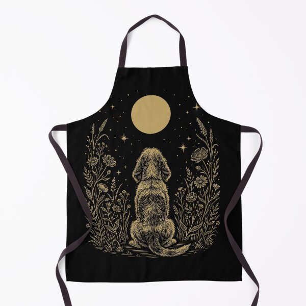 Aperçu de l'œuvre Petit Basset Griffon Vendéen Moon Night Flower Minimaliste Boho Amoureux des chiens créée et vendue par DoodleTortle.