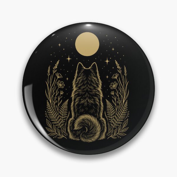Item preview, Pomsky Moon Night Flower Minimalist Boho Dog Lover designed and sold by DoodleTortle.