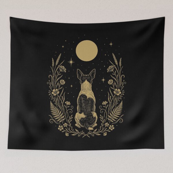 Item preview, Rat Terrier Moon Night Flower Minimalist Boho Dog Lover designed and sold by DoodleTortle.