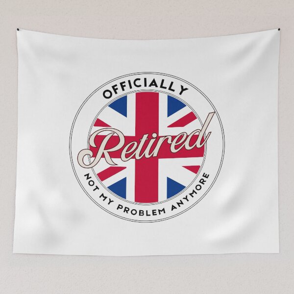 Item preview, Officially Funny Retired Union Jack Flag Gift UK designed and sold by TeeArtWorld.