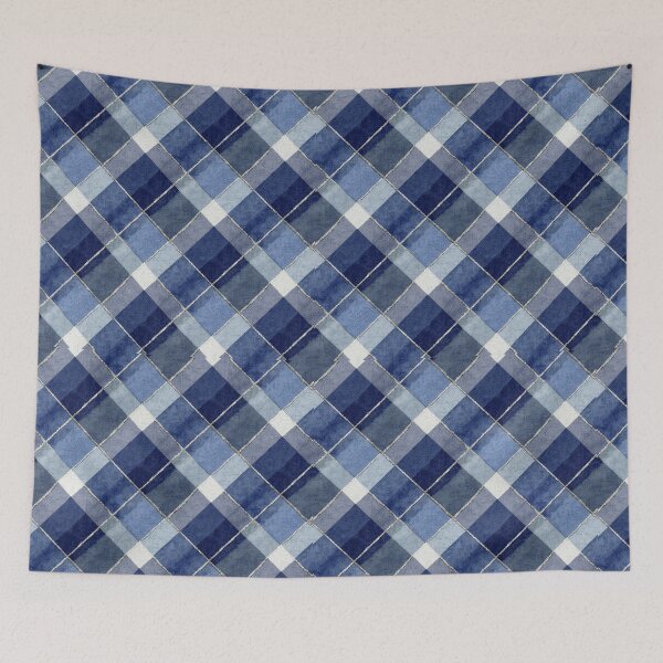 Item preview, Luxury Satin Blue Cross Stripes designed and sold by InkspiredCreation.