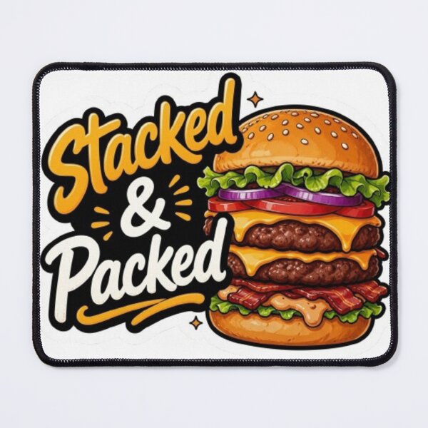 Item preview, Stacked & Packed Burger – Juicy Fast Food Illustration designed and sold by WX-ST.