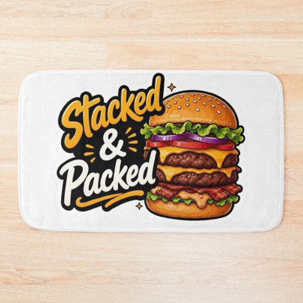 Item preview, Stacked & Packed Burger – Juicy Fast Food Illustration designed and sold by WX-ST.
