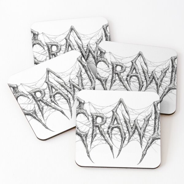 Item preview, Crawl Spiderweb Death Metal Typography Gothic T-Shirt designed and sold by etuvibes.