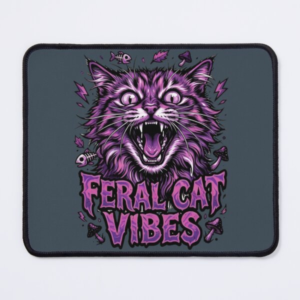 Item preview, Feral Cat Vibes Funny Cat Meme Sticker & Shirt designed and sold by ZyxDes.