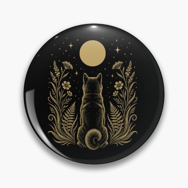 Item preview, Shiba Inu Moon Night Flower Minimalist Boho Dog Lover designed and sold by DoodleTortle.