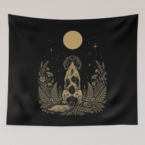 Item preview, Small Munsterlander Pointer Moon Night Flower Minimalist Boho Dog Lover designed and sold by DoodleTortle.
