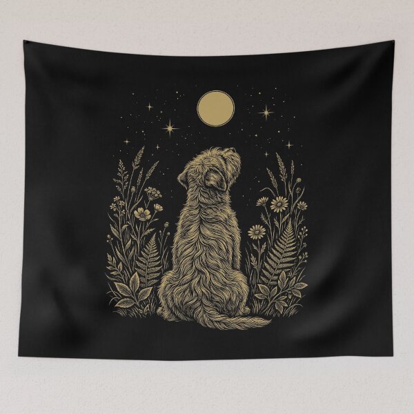 Item preview, Soft Coated Wheaten Terrier Moon Night Flower Minimalist Boho Dog Lover designed and sold by DoodleTortle.
