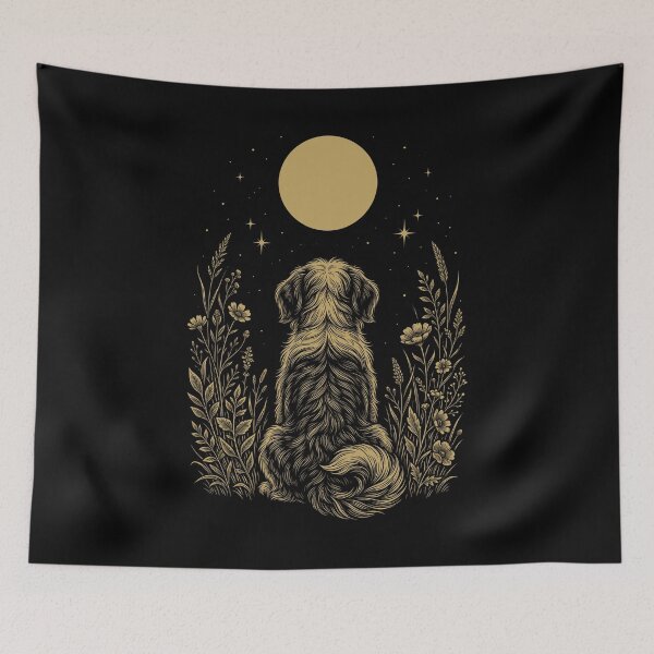 Item preview, Tibetan Terrier Moon Night Flower Minimalist Boho Dog Lover designed and sold by DoodleTortle.