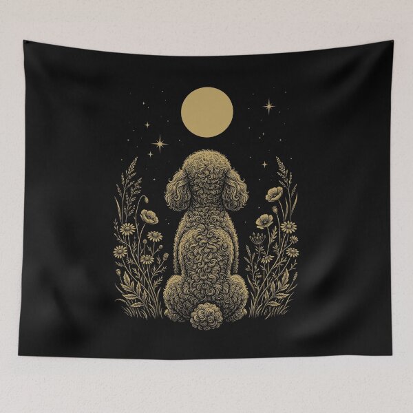 Item preview, Toy Poodle Moon Night Flower Minimalist Boho Dog Lover designed and sold by DoodleTortle.