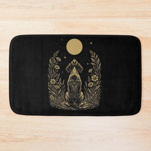Item preview, Treeing Walker Coonhound Moon Night Flower Minimalist Boho Dog Lover designed and sold by DoodleTortle.