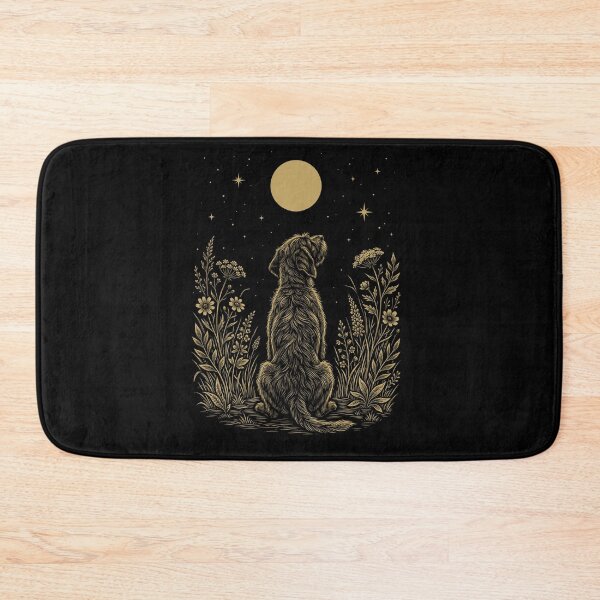 Item preview, Wirehaired Pointing Griffon Moon Night Flower Minimalist Boho Dog Lover designed and sold by DoodleTortle.