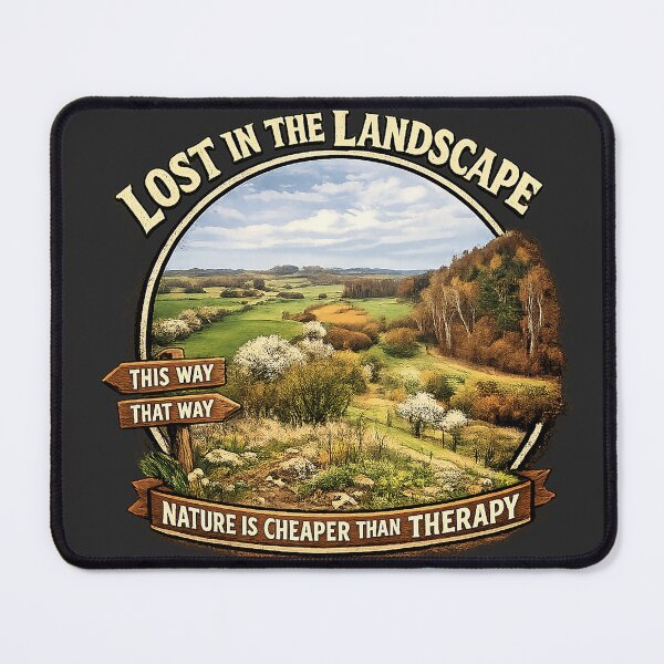 Item preview, Lost in the Landscape – Nature Is Cheaper Than Therapy Vintage T-Shirt designed and sold by KielArt.