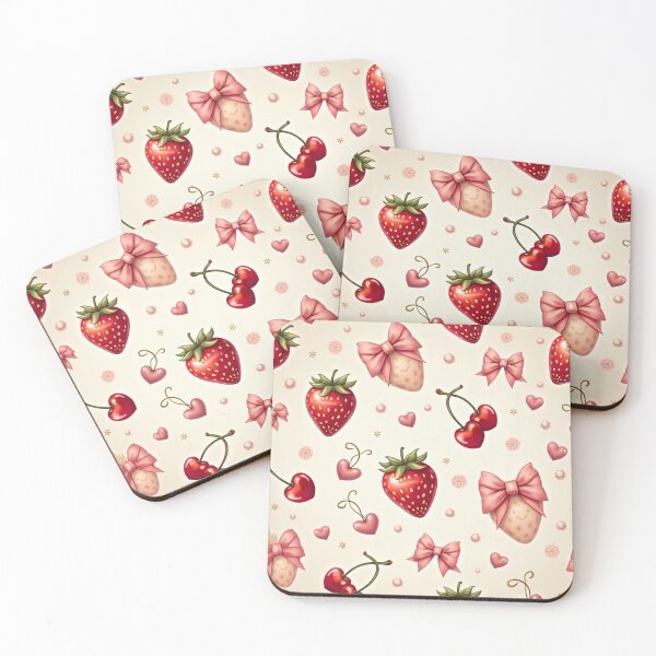 Item preview, Pastel Coquette Strawberry Dream Pattern designed and sold by InkspiredCreation.