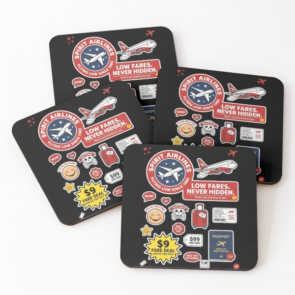 Item preview, Spirit Airlines Parody Sticker Pack | Funny Budget Airline Humor Stickers | Low Fares Never Hidden | Aviation Comedy Decal Bundle designed and sold by Yasmine Mohammed.