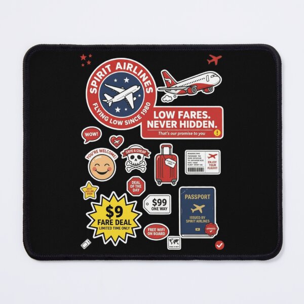 Item preview, Spirit Airlines Parody Sticker Pack | Funny Budget Airline Humor Stickers | Low Fares Never Hidden | Aviation Comedy Decal Bundle designed and sold by Yasmine Mohammed.
