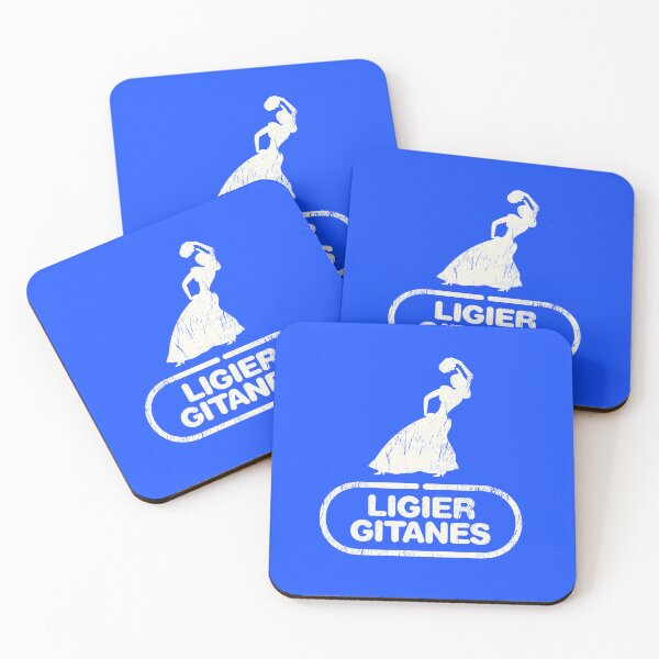 Item preview, Ligier Gitanes F1 team logo 1975-1980 'Gypsy dancer' - aged, worn, white print designed and sold by retropetrol.