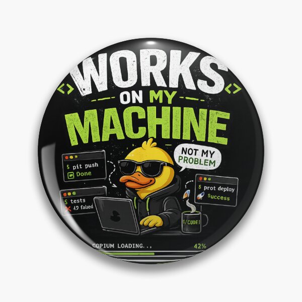Item preview, Works On My Machine Programmer T-Shirt | Funny Developer Duck Coding Shirt | Software Engineer Meme Tee designed and sold by BlueBerryBooze.