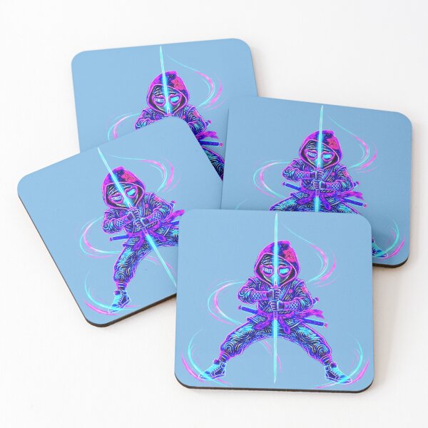 Item preview, Neon Ninja Stickers – Glow Art Designs designed and sold by Cyber-ART-Studio.