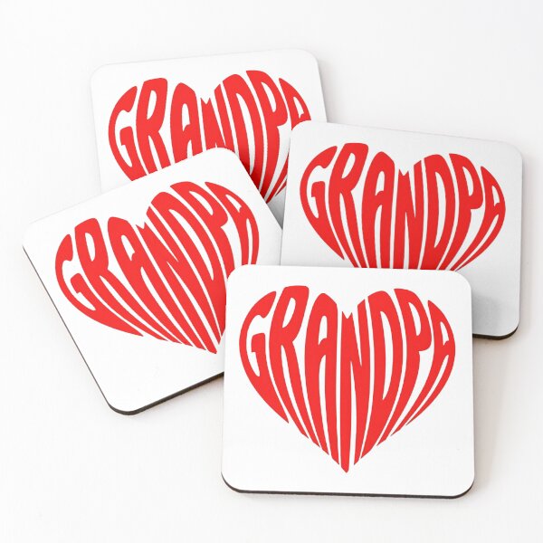 Item preview, Grandpa Heart Typography - Red Retro Grandfather Gift designed and sold by EchoPrint Co..