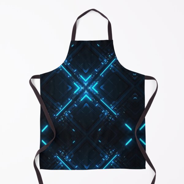Item preview, Cyber Neon Blue Grid Pattern designed and sold by InkspiredCreation.