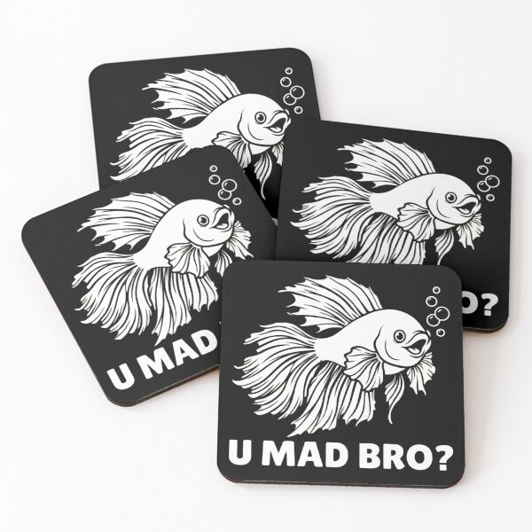 Item preview, Funny Betta Fish U Mad Bro Siamese Fighting Fish Art designed and sold by haitrieuic96.