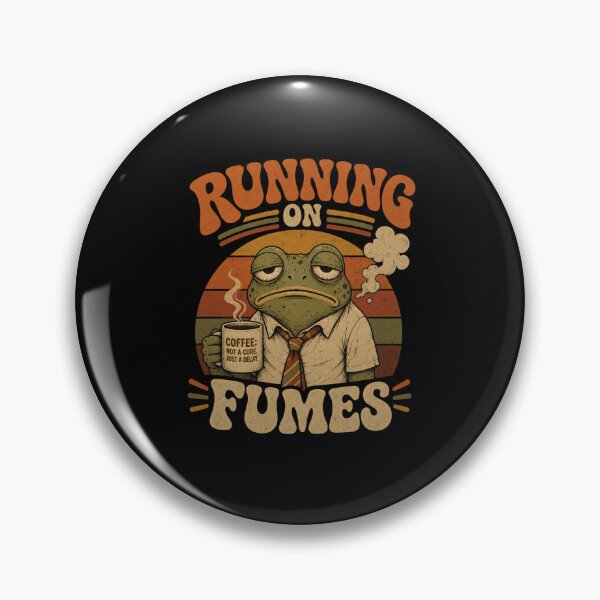 Item preview, Tired Frog Running on Fumes - Coffee Humor Vintage Retro designed and sold by mikoala50.