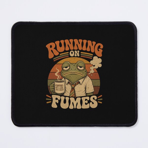 Item preview, Tired Frog Running on Fumes - Coffee Humor Vintage Retro designed and sold by mikoala50.