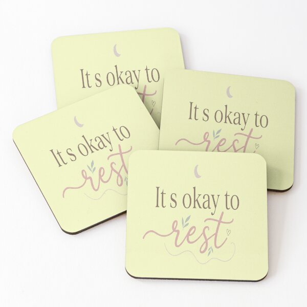 Item preview, It’s Okay To Rest Mental Health Self Care Reminder Relaxation Quote design designed and sold by Soft Strength Studio.