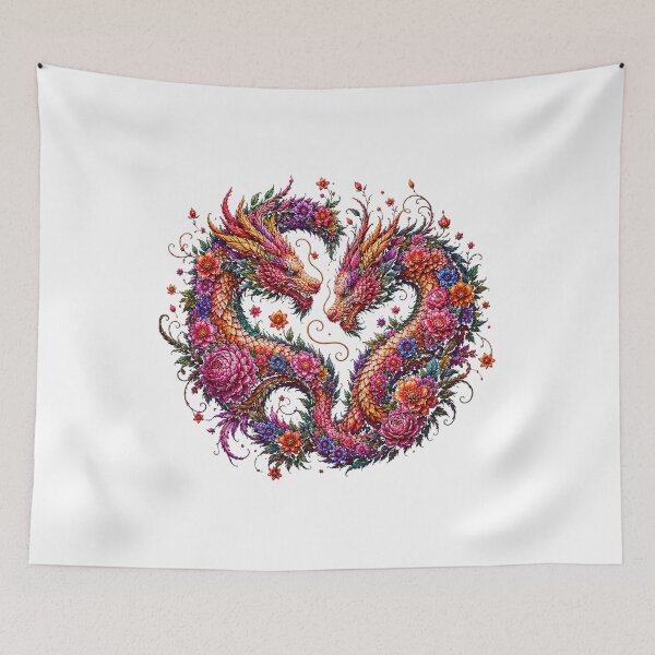 Item preview, Floral Dragons designed and sold by Art That Blooms.