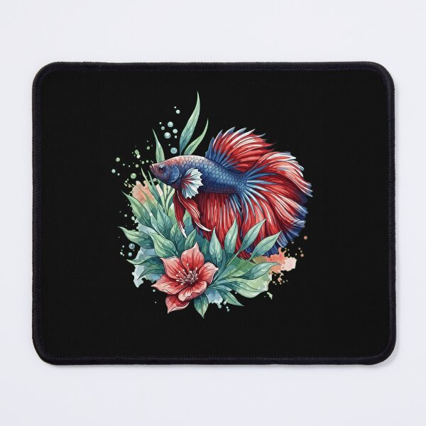 Item preview, Majestic Betta Fish Watercolor Art - Siamese Fighting Fish with Floral Elements designed and sold by haitrieuic96.