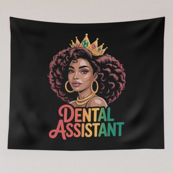 Item preview, Dental Assistant Costume Black Afro Woman Wearing Crown designed and sold by SapfireStuArt.