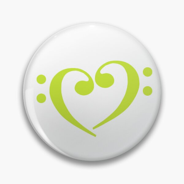 Item preview, Bass Clef Heart Lime designed and sold by Ukulaliens.
