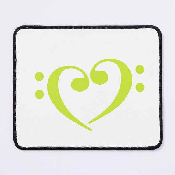 Item preview, Bass Clef Heart Lime designed and sold by Ukulaliens.
