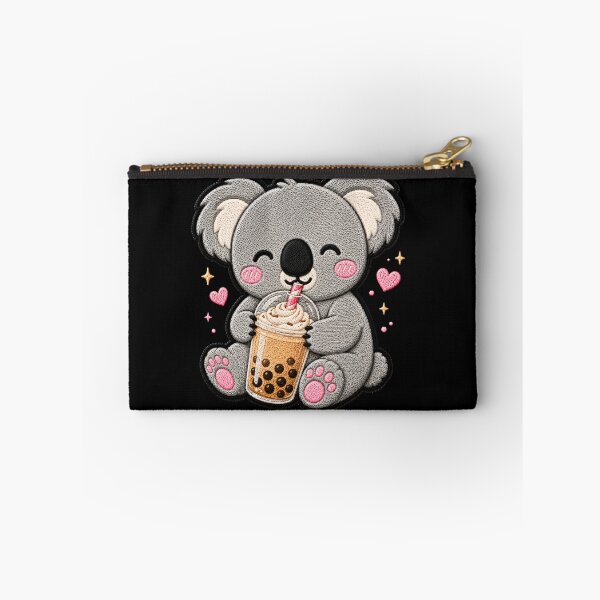 Item preview, Kawaii Koala Bubble Tea Embroidery Patch Cute Chibi designed and sold by ColorSplash123.