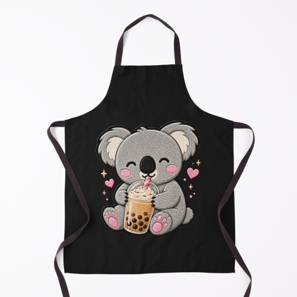 Item preview, Kawaii Koala Bubble Tea Embroidery Patch Cute Chibi designed and sold by ColorSplash123.