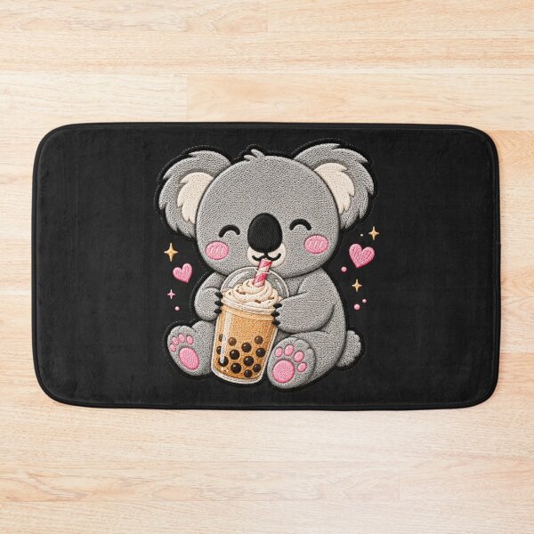 Item preview, Kawaii Koala Bubble Tea Embroidery Patch Cute Chibi designed and sold by ColorSplash123.