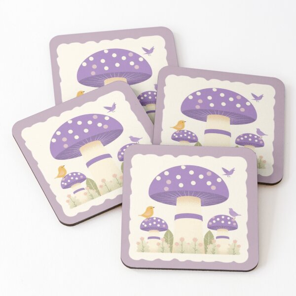 Item preview, Purple Mushroom Birds designed and sold by mellow-koko.