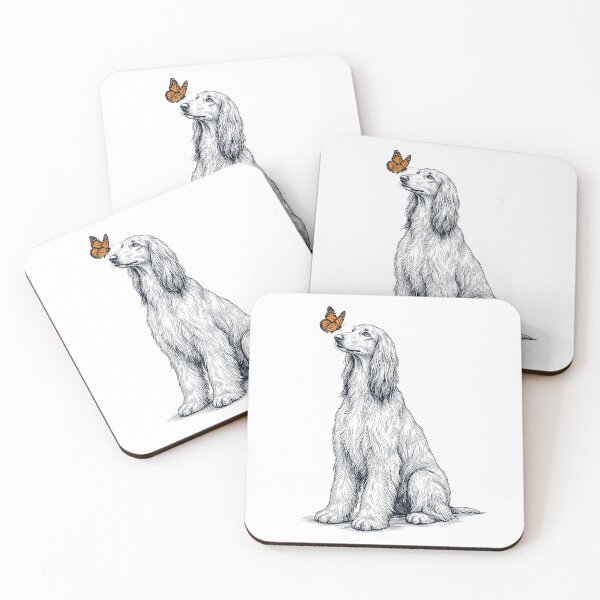 Item preview, Vintage Afghan Hound with Butterfly Dog Lover designed and sold by DoodleTortle.
