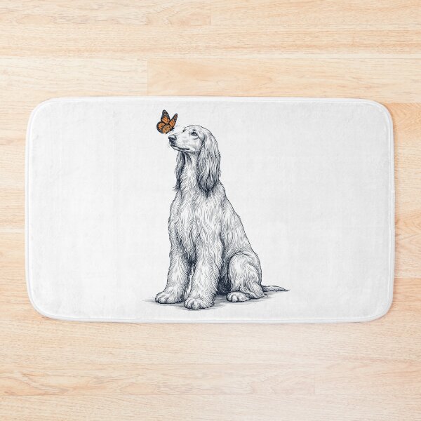 Artikelvorschau, Vintage Afghanischer Windhund mit Schmetterling für Hundeliebhaber entworfen und verkauft von DoodleTortle.