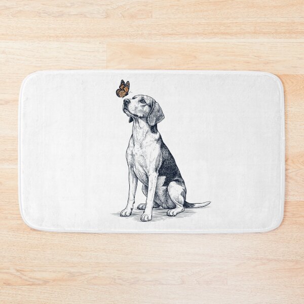 Item preview, Vintage American Foxhound with Butterfly Dog Lover designed and sold by DoodleTortle.