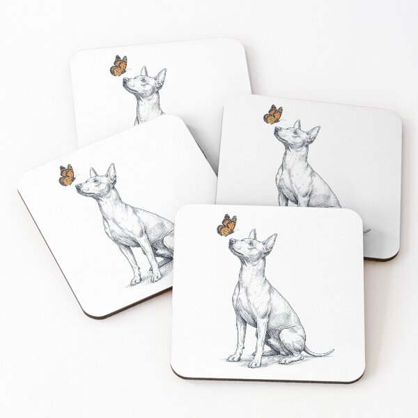Item preview, Vintage American Hairless Terrier with Butterfly Dog Lover designed and sold by DoodleTortle.