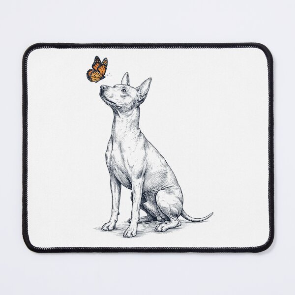 Item preview, Vintage American Hairless Terrier with Butterfly Dog Lover designed and sold by DoodleTortle.