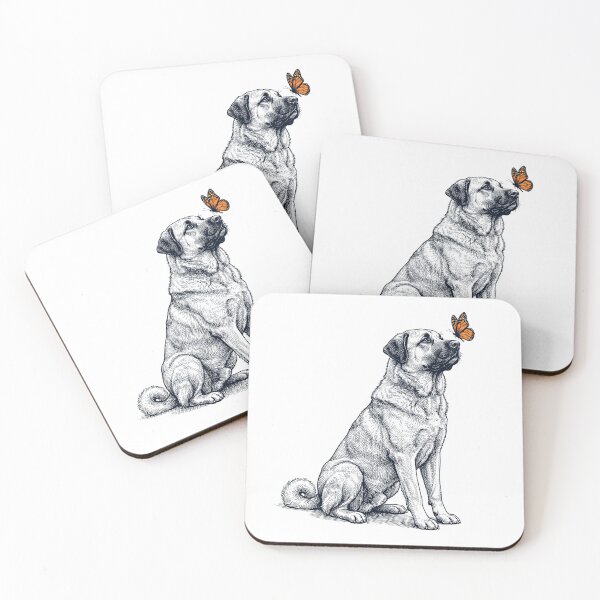 Item preview, Vintage Anatolian Shepherd Dog with Butterfly Dog Lover designed and sold by DoodleTortle.