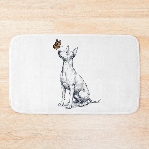 Item preview, Vintage American Hairless Terrier with Butterfly Dog Lover designed and sold by DoodleTortle.